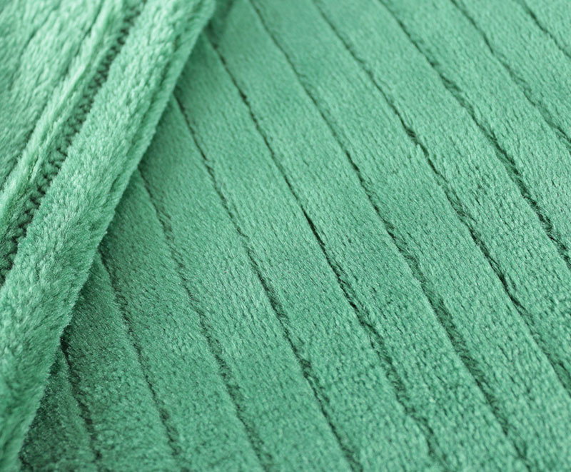 Green vertical stripes jacquard flannel blanket 10