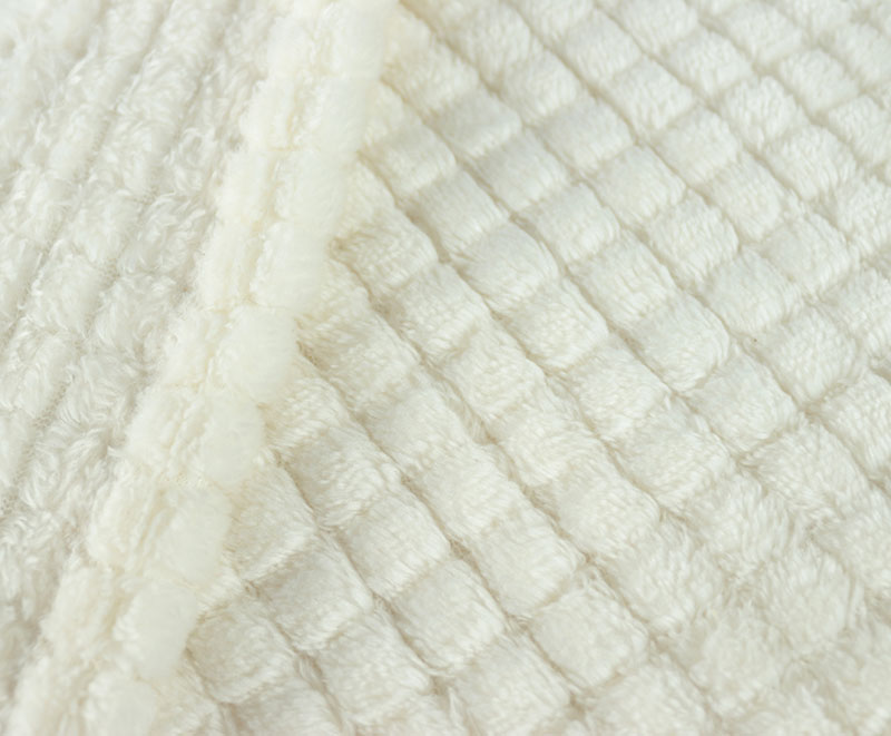 Premium white plaid jacquard flannel blanket 23