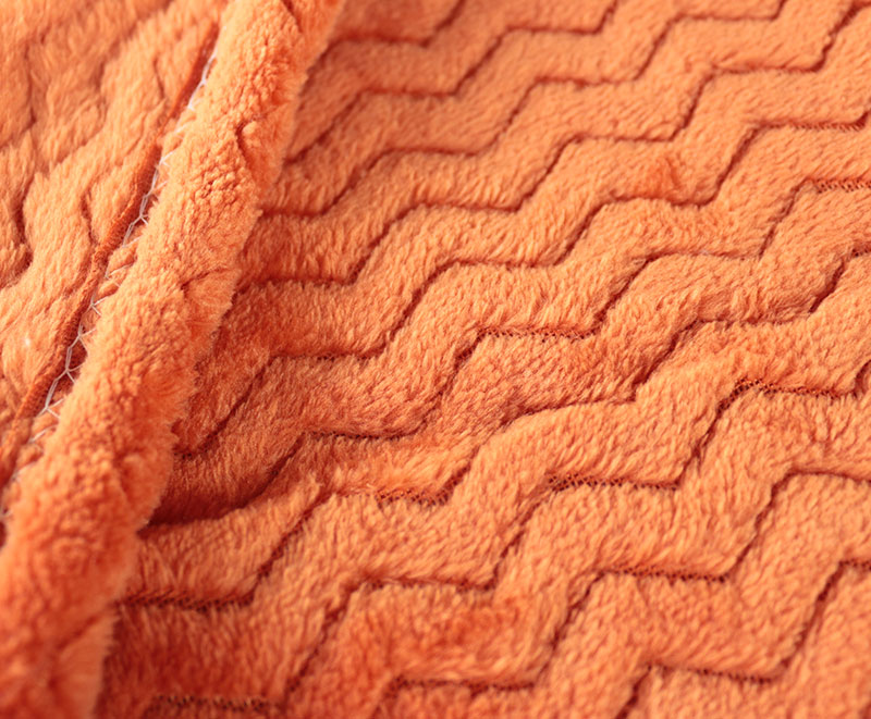 Zig-Zag Orange Jacquard flannel blanket 25