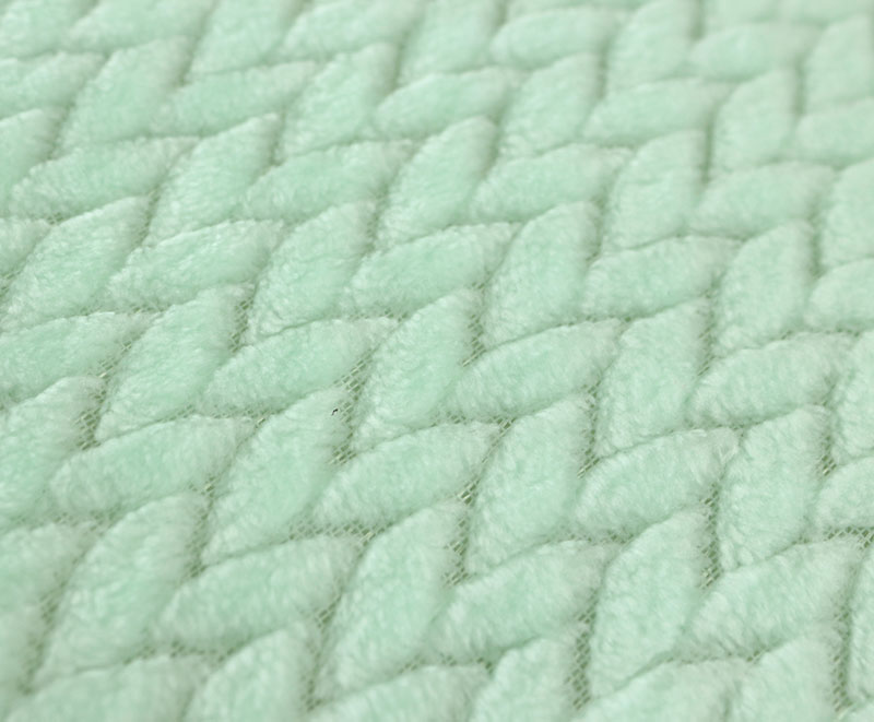 Jacquard flannel in mint green woven sherpa blanket 14
