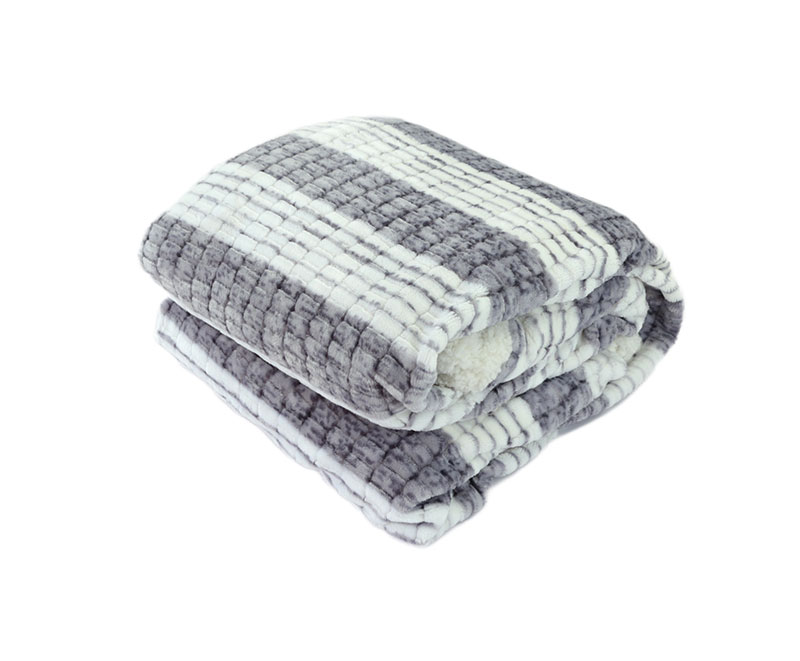 Luxurious ultra soft warm jacquard flannel with sherpa blanket 15