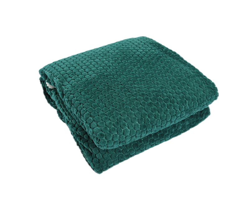 Jacquard flannel with green double insulation sherpa blanket 26