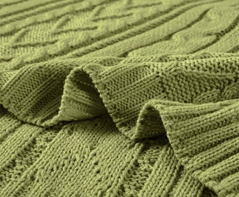 Lightweight woven green home sofa knit blanket 6