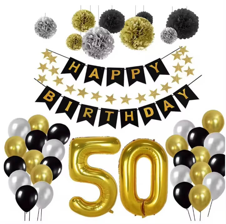 50Th Birthday Balloon Banner 