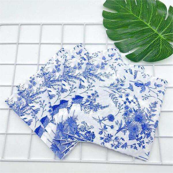 Blue And White Paper Napkins