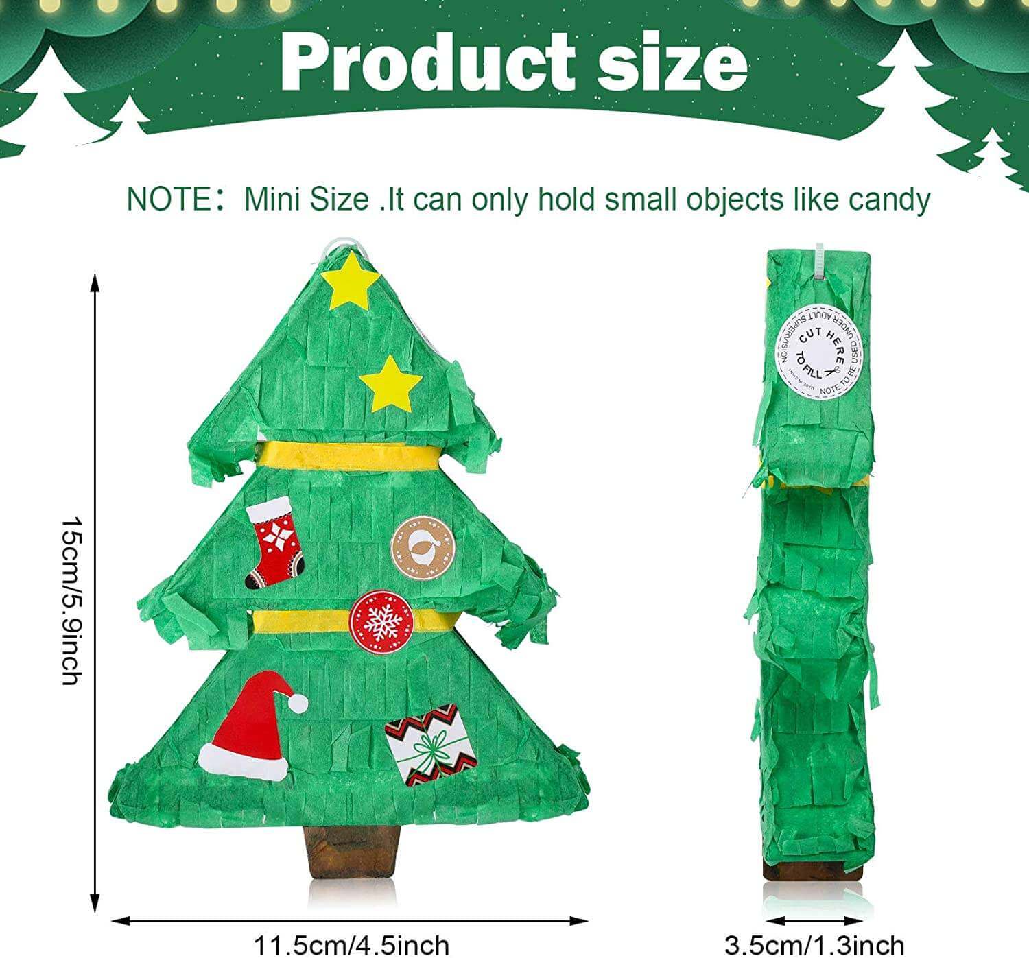Christmas Tree Mini Pinatas