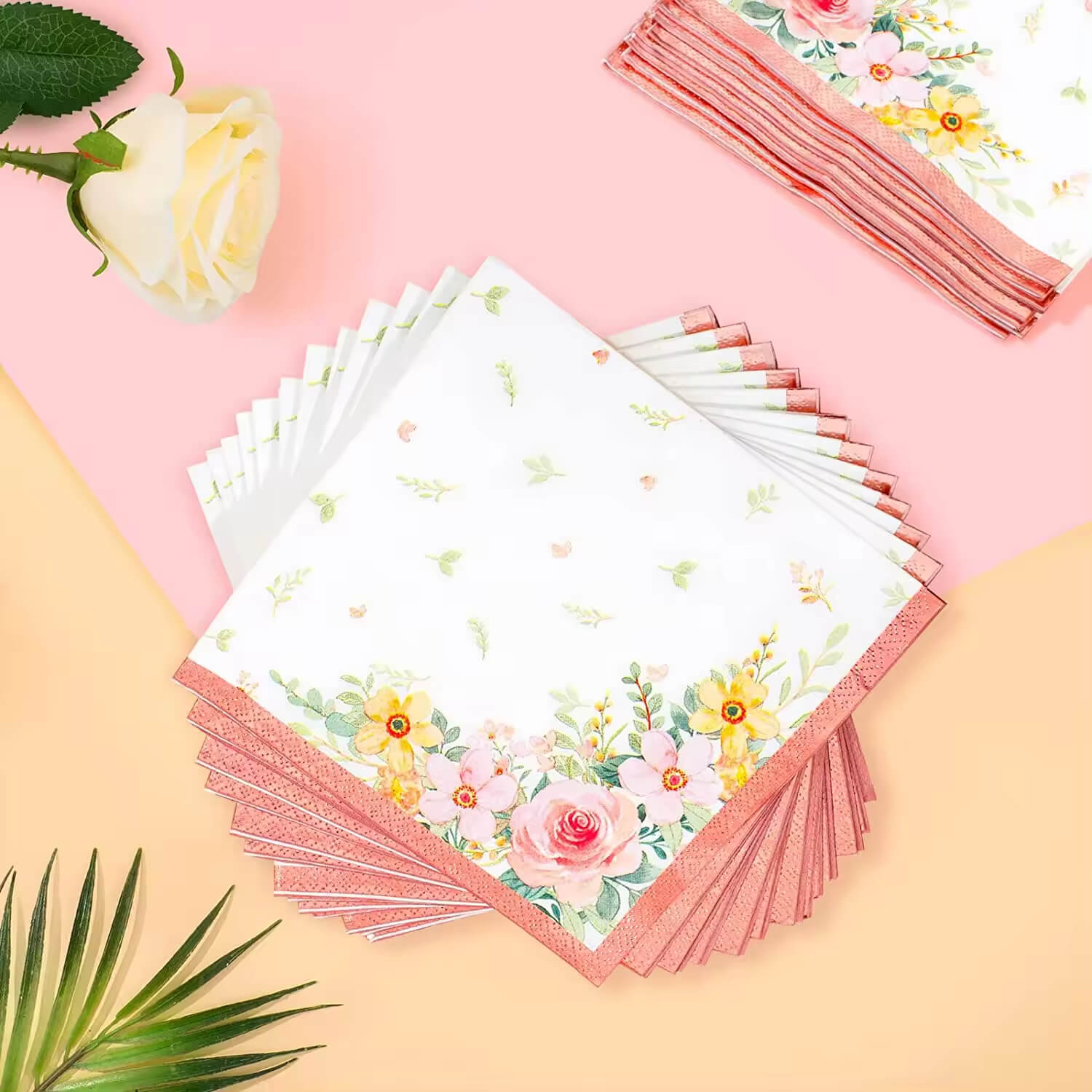 Floral Disposable Tableware Kit