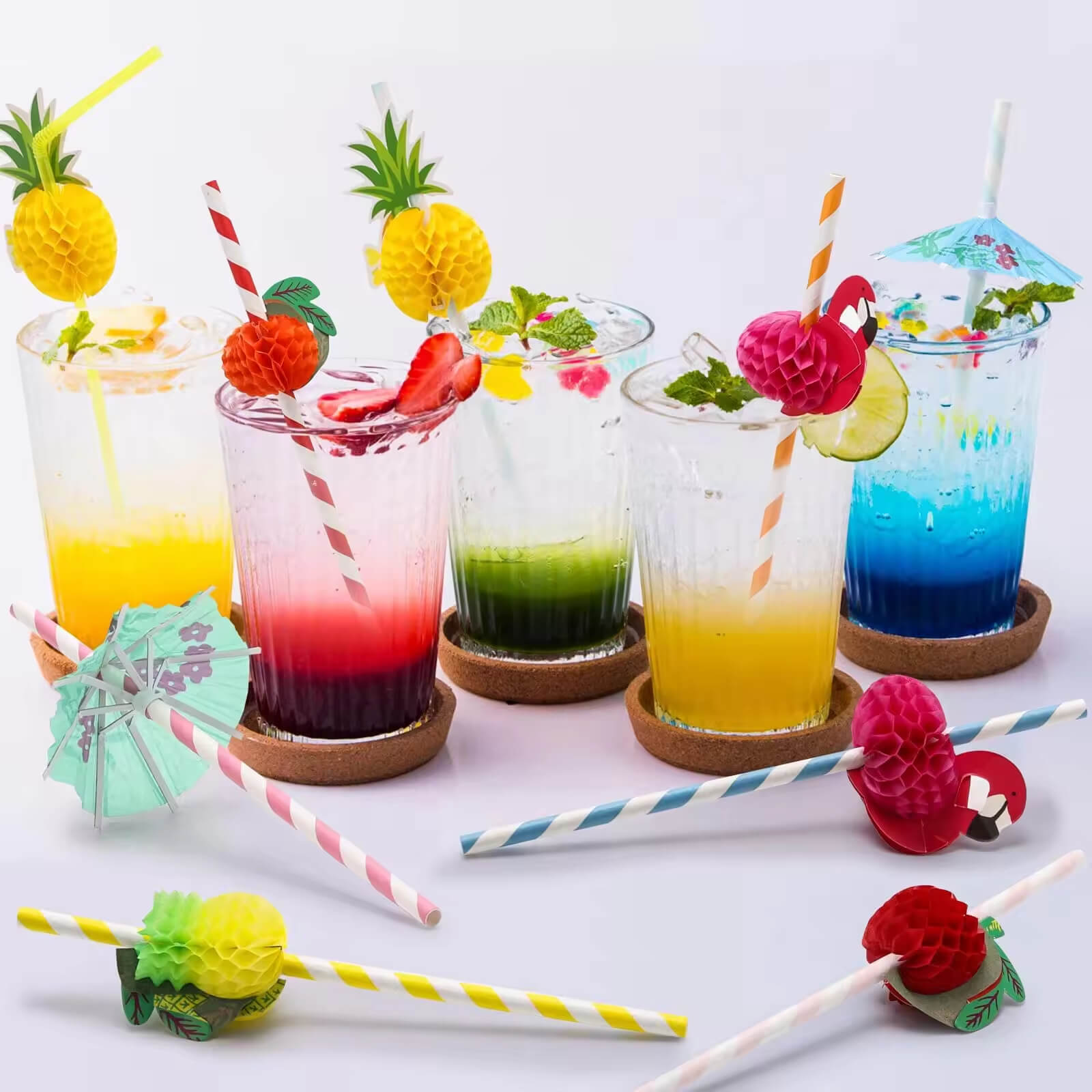 Biodegradable Straws Summer Party Decorations