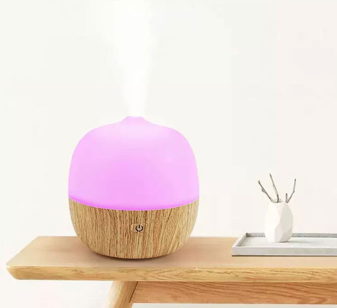 Mini Ultrasonic Aroma Air Humidifier New Items Portable Top Fill 120ml 5v Wood Grain Base Car Essential Oil Diffuser