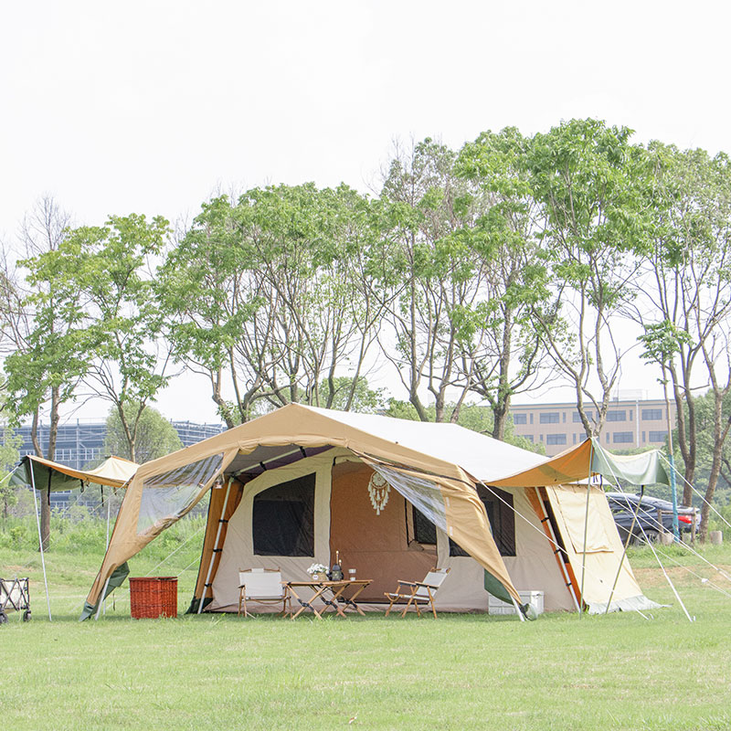 Modular framed canvas tent glam camp