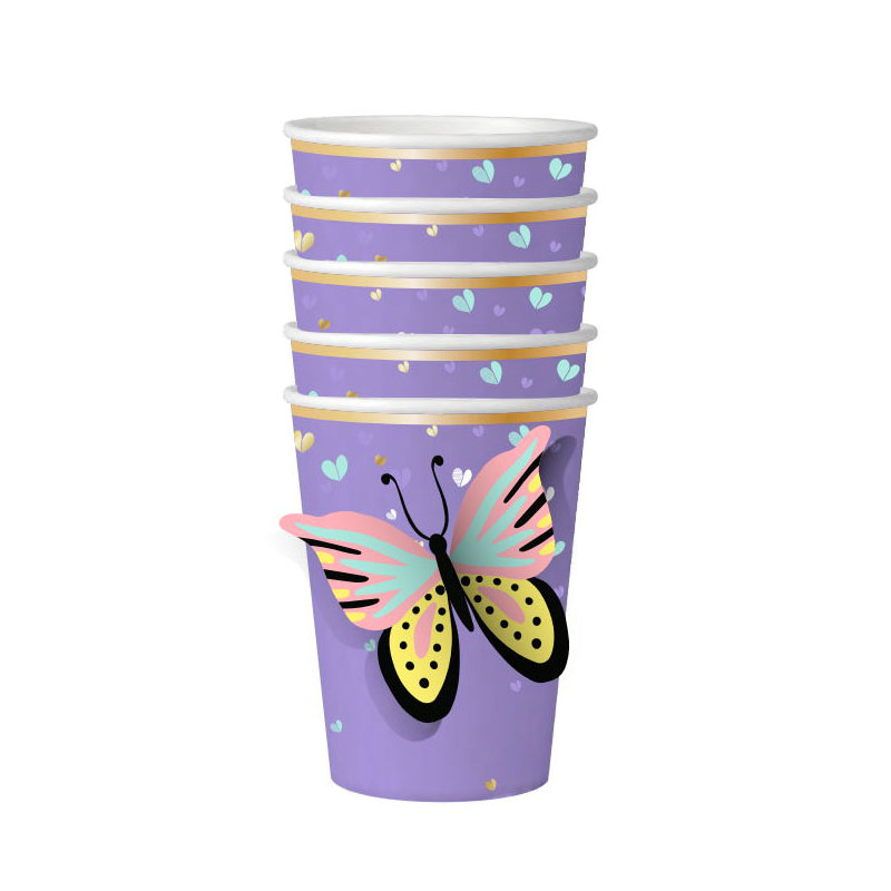 Mother's day party 3d butterfly paper cup HM008