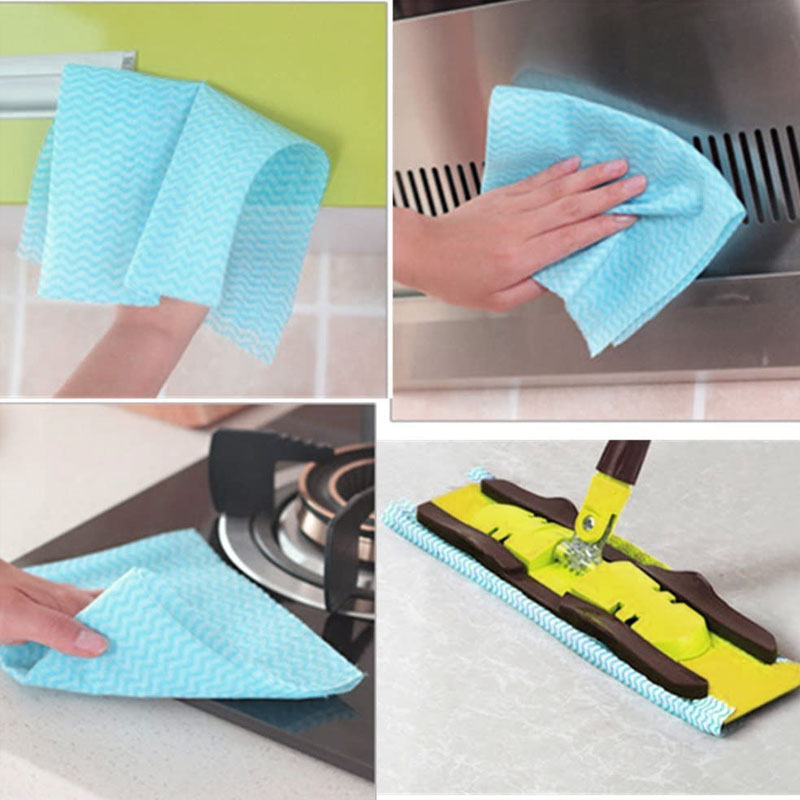 Non woven viscose polyester spunlace household kitchen cleaning cloth