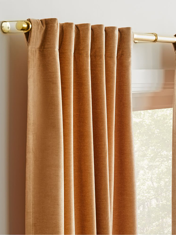Old velvet curtains - camel