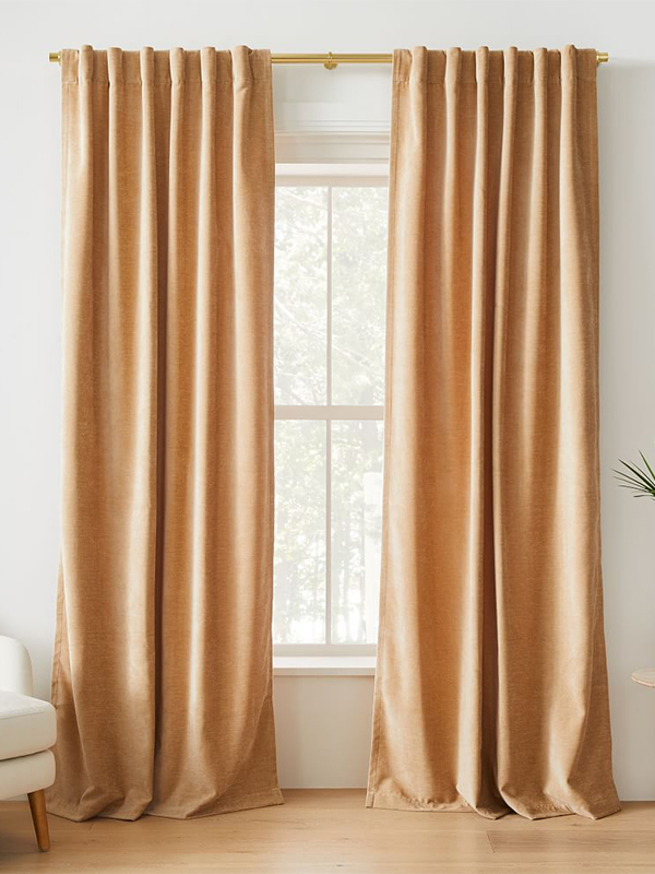 Old velvet curtains - camel