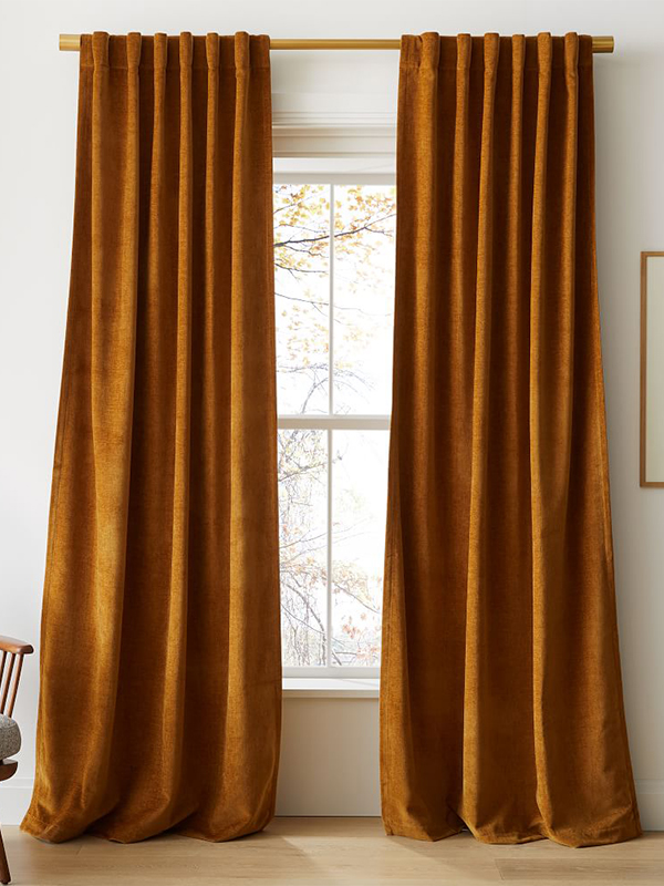 Old velvet curtains - golden oak