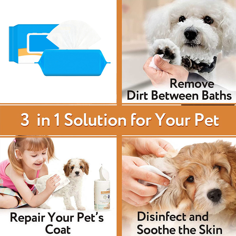 Pet dog and cat cleaning wipes