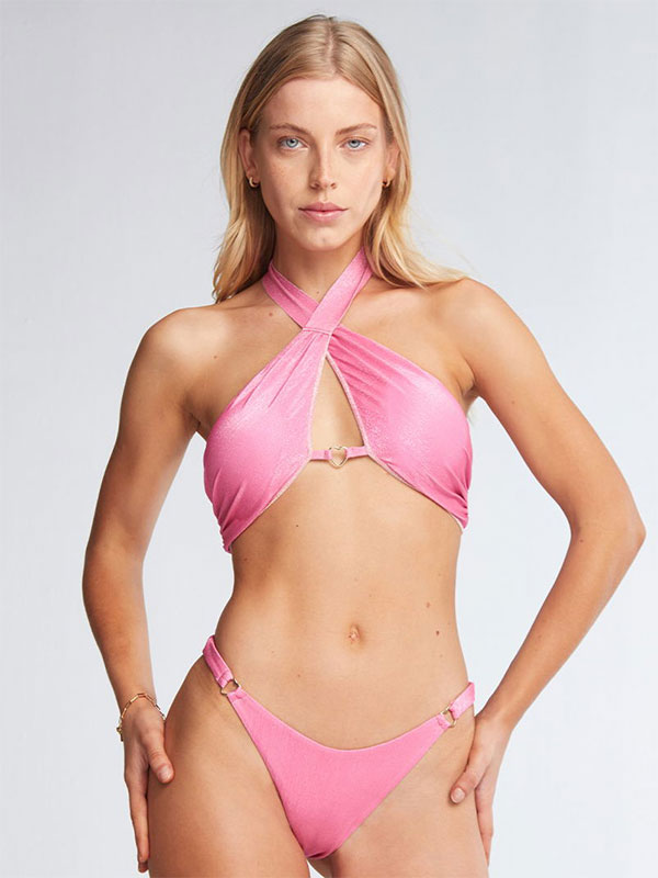 Pink Tie Back Bikini Set