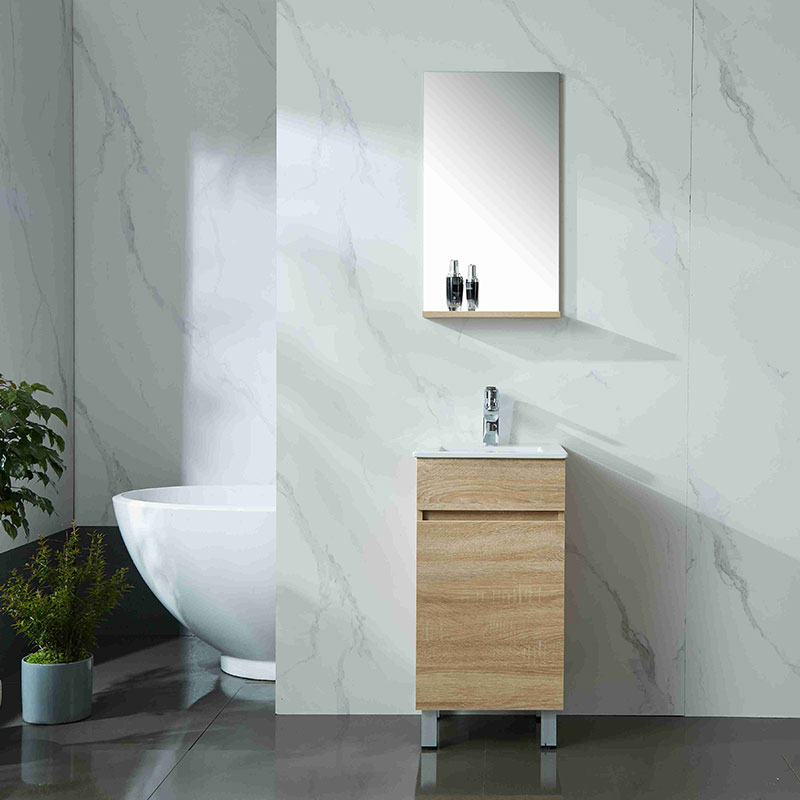Popular modern simple bamboo fiber MDF melamine cabinet bathroom cabinet