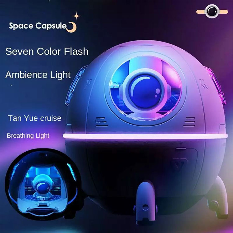 Portable Atomizing Spray Humidifier Space Capsule Air USB With LED Night Light For Home Desk Office