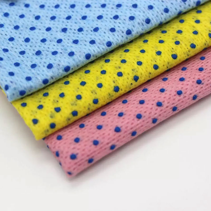 Powerful spunalce nonwoven fabric scrub cleaning cloth with pvc dots
