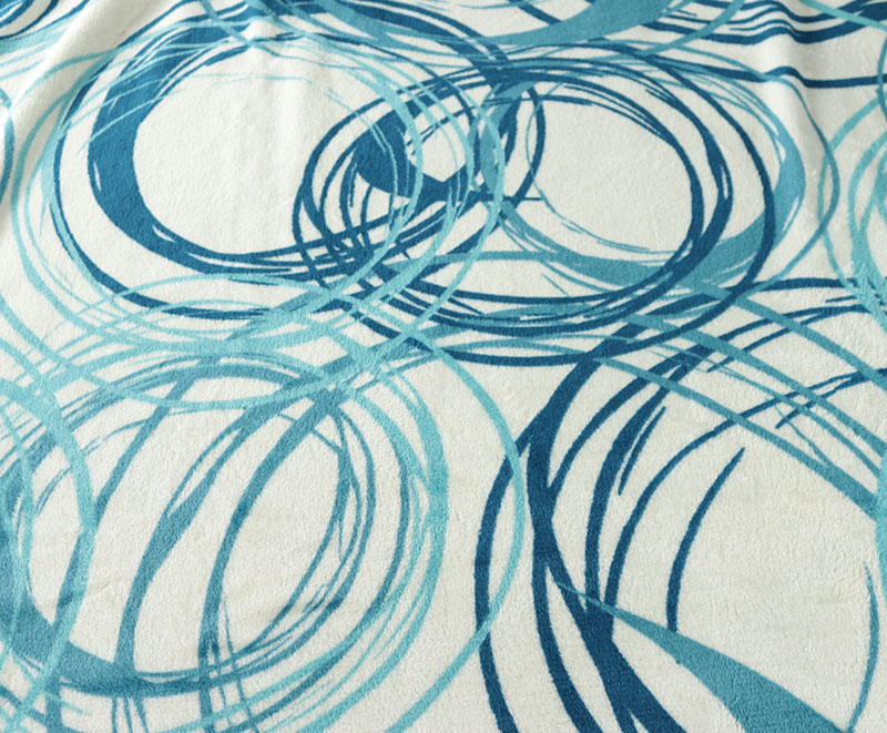 Line curve print flannel blanket 1030501