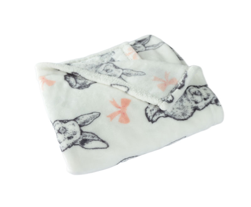 Cute rabbit animal print flannel blanket 1030511