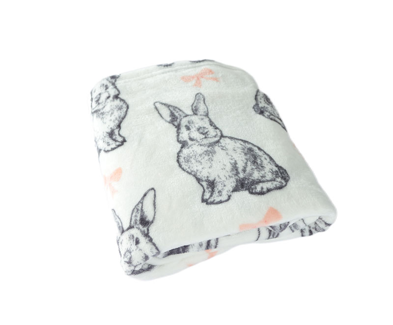 Cute rabbit animal print flannel blanket 1030511
