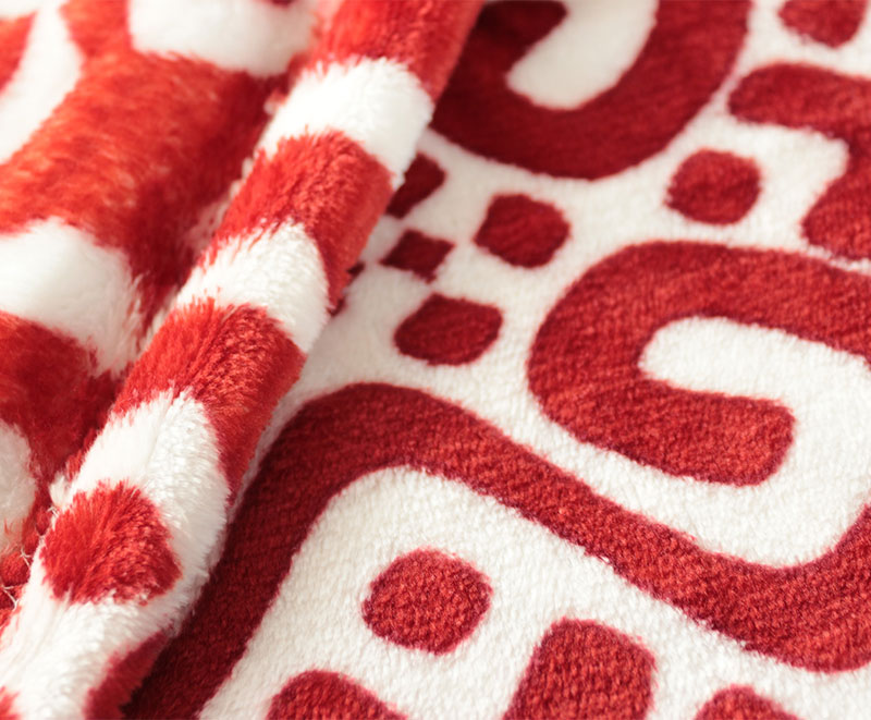 Red soft comfort print flannel single layer blanket 1030524