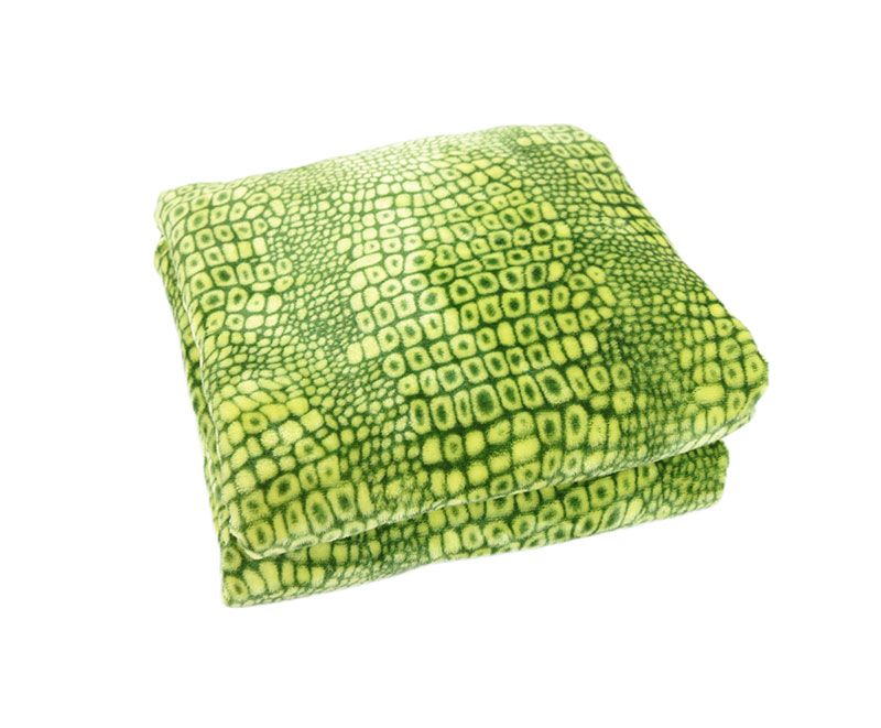 Green plant cell print flannel with sherpa blanket 1040518