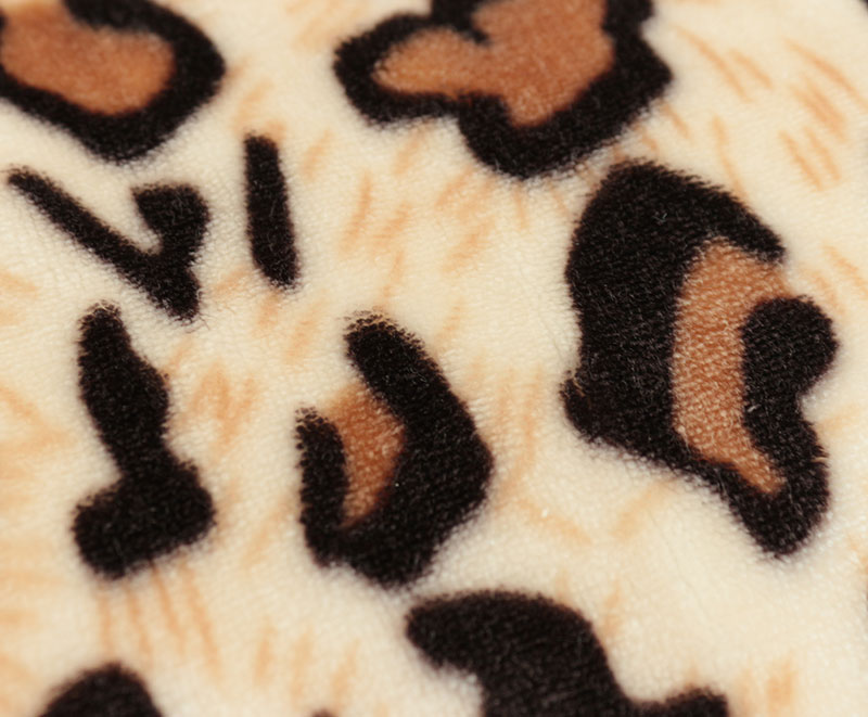 Warm leopard-print flannel with sherpa blanket 1040520
