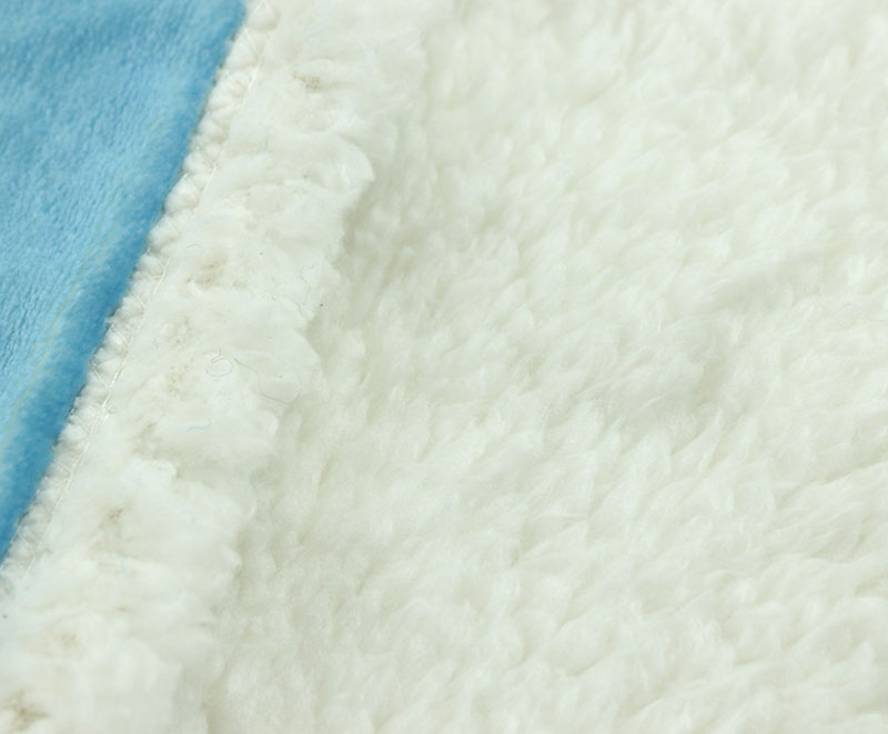 Blue monogram print flannel with sherpa blanket 1040523