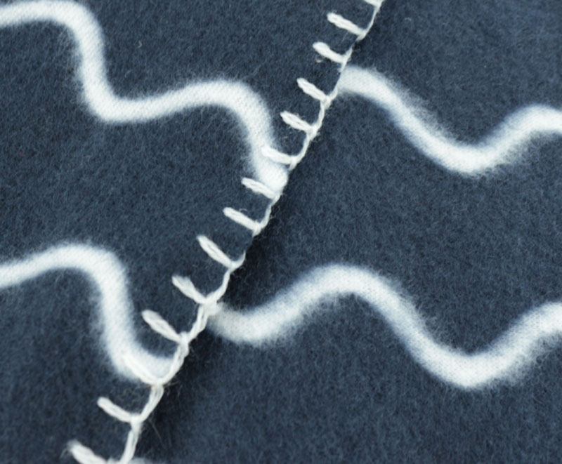 Dark blue corrugated printed fleece blanket 1050216