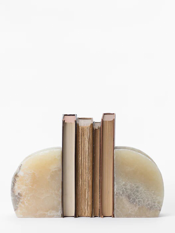 Round onyx bookends (set of 2)