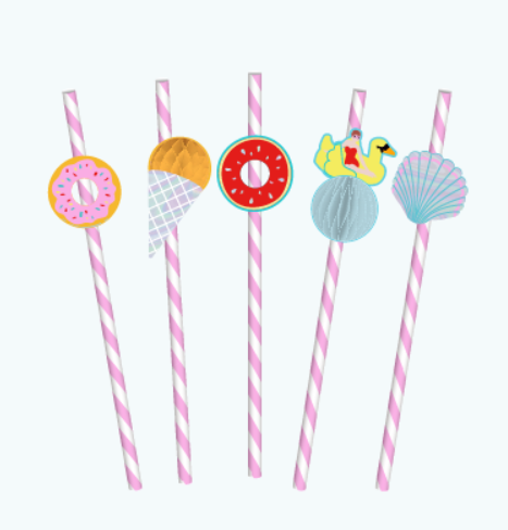 Summer Party Honeycomb Ball Straw Set SP018