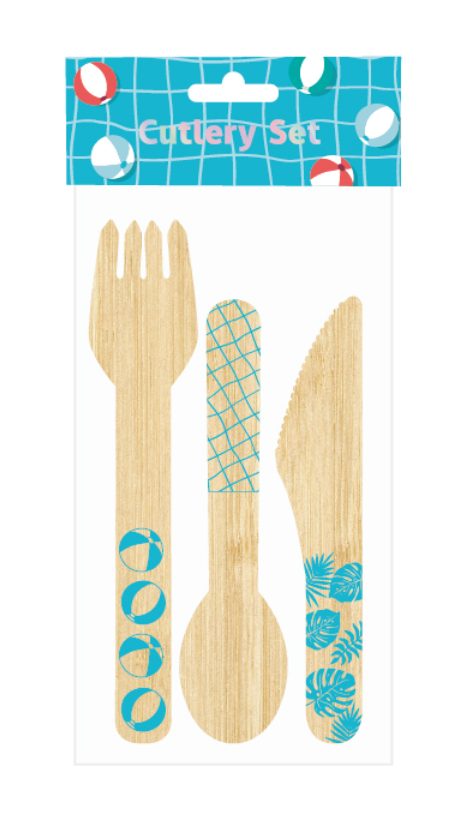 Summer party wood cutlery SUM023