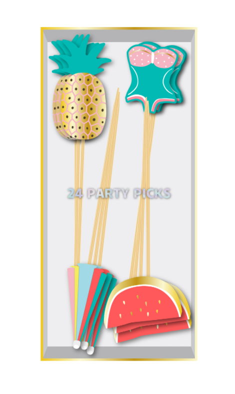 Summer party watermelon pineapple cake topper SUM026