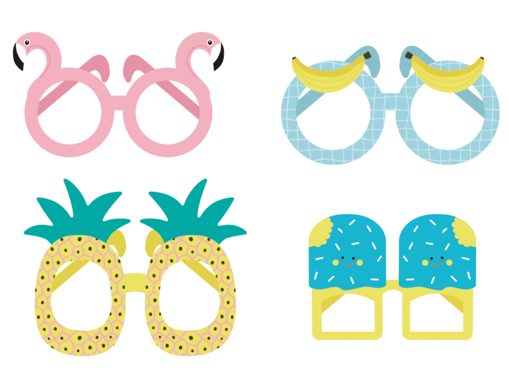 Summer party flamingo pineapple paper glasses SUM058