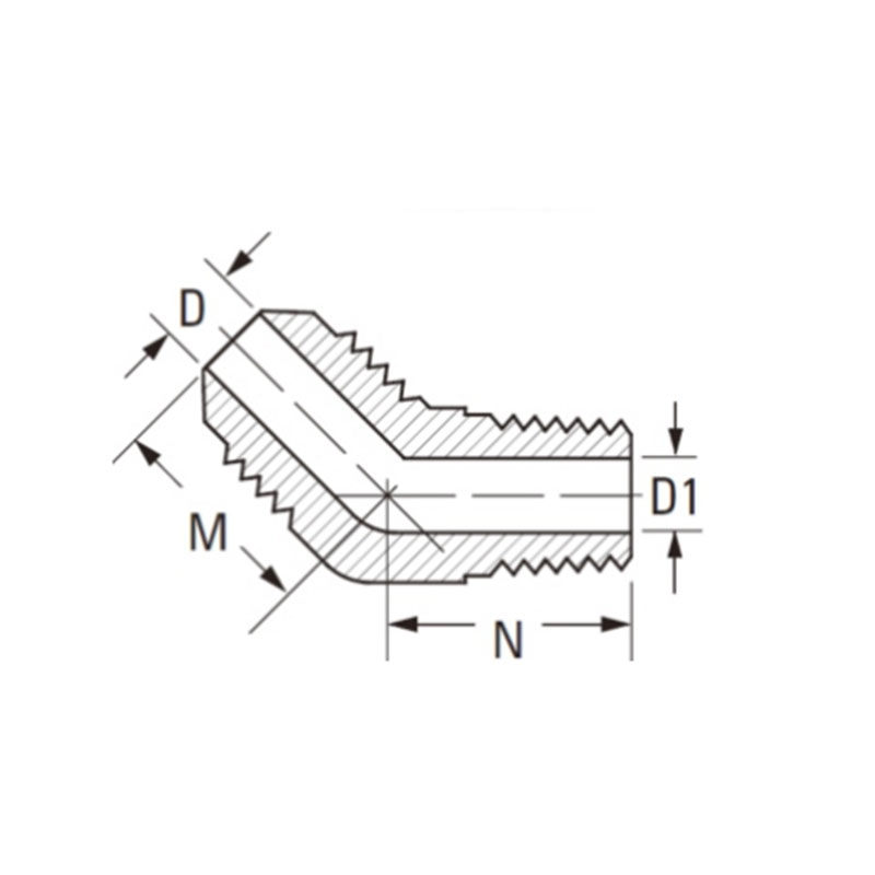 Sae 45º flare forged 45° male elbow [Ref.SAE No.010302]