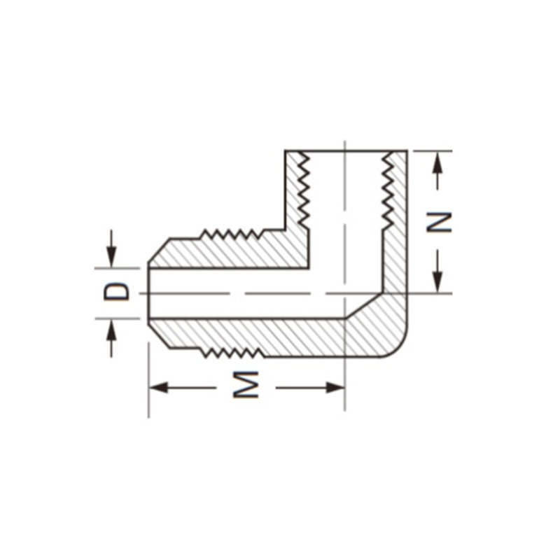 Sae 45º flare forged 90° female elbow [Ref.SAE No.010203]