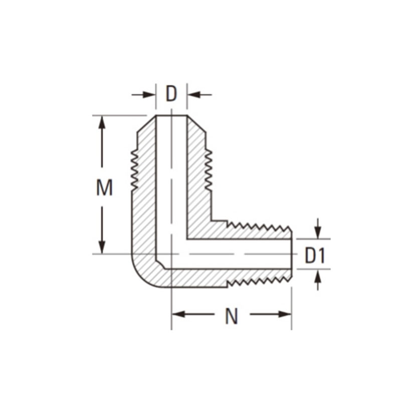 Sae 45º flare forged 90° male elbow [Ref.SAE No.010202]