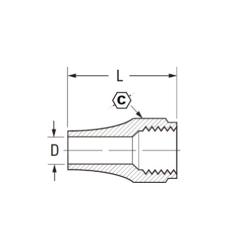 Sae 45º flare long rod nut [Ref.SAE.NO.010111]