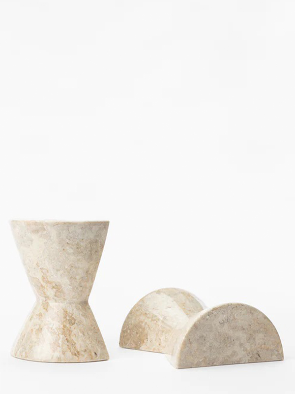 Shaped marble bookends (set of 2)