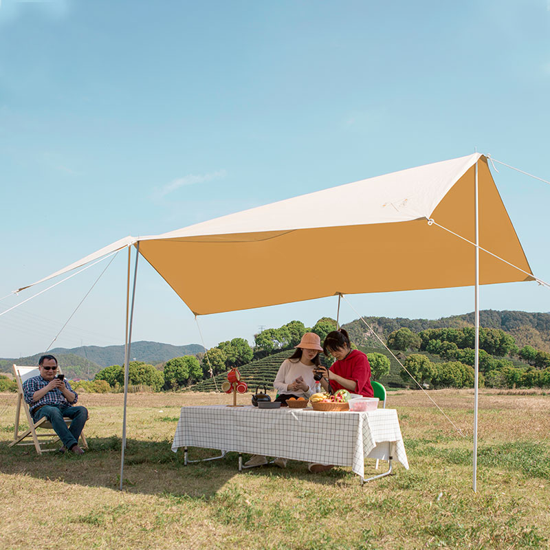 Simple camping awning glam camp