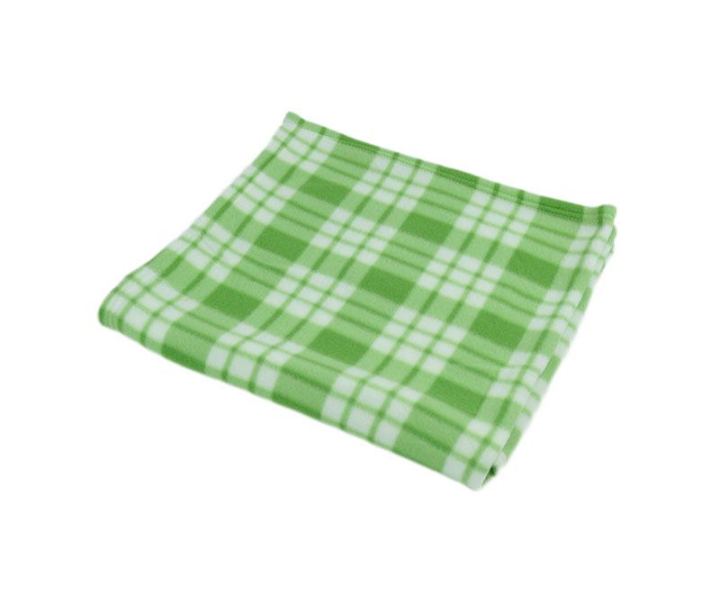Green single layer printed flannel baby blanket 1120103