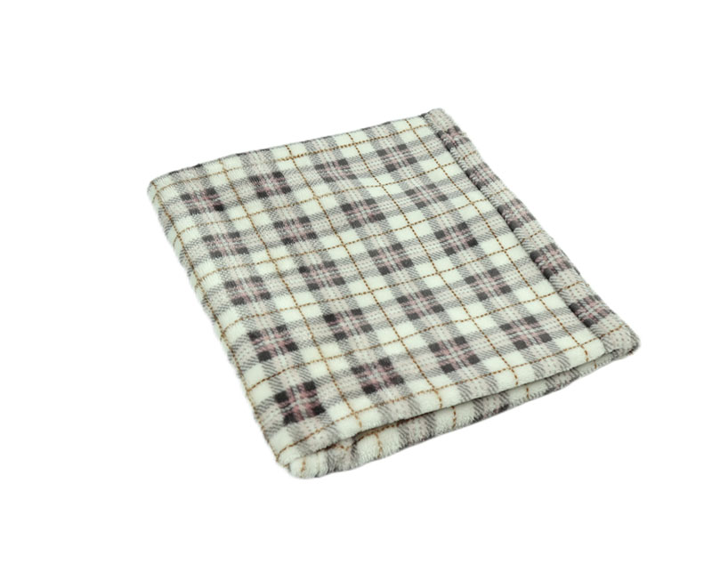 Elegant check single print flannel baby blanket 1120106