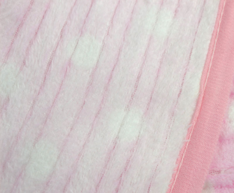 Pink polka dot single layer print flannel baby blanket 1120108