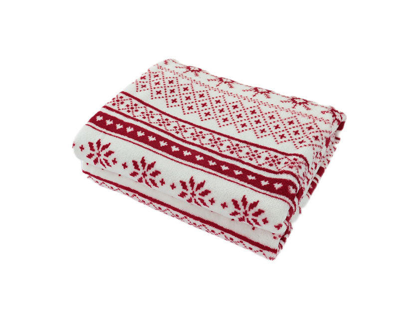 Red single layer Christmas blanket 01