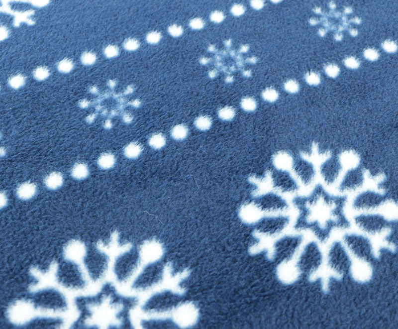 Dark blue snowflake single layer Christmas blanket 05