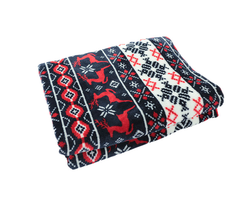 Cozy warm single layer Christmas reindeer blanket 08
