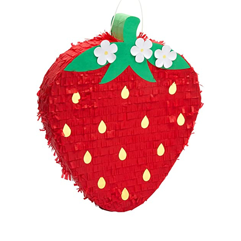Small Strawberry Piñata for Fruit Summer Birthday Party